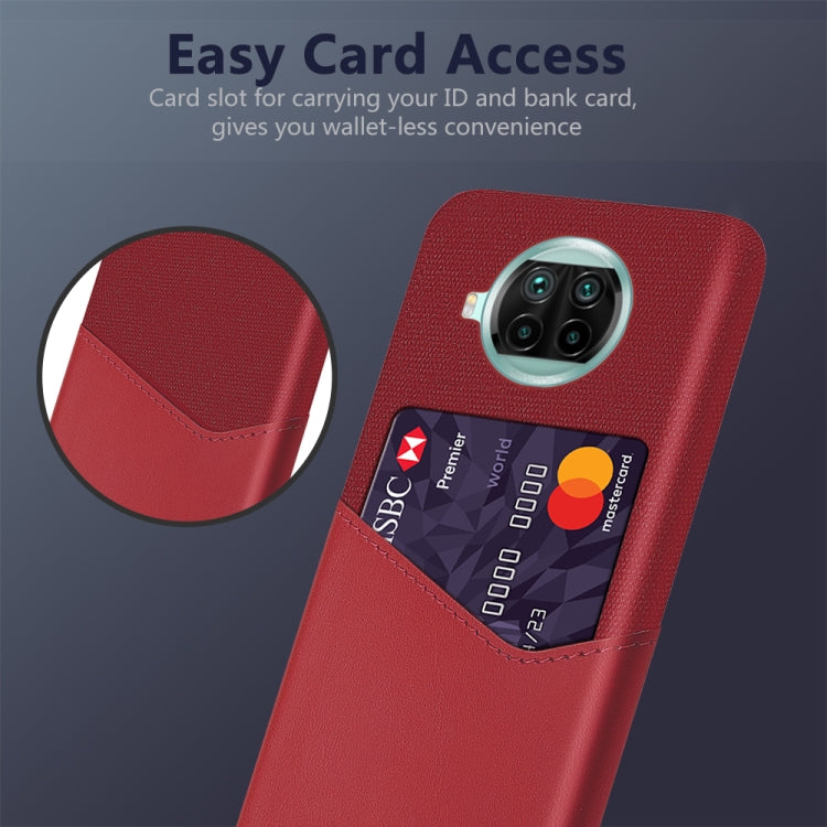 For Xiaomi Mi 10T Lite Cloth Texture PC + PU Leather Back Cover Shockproof Case with Card Slot