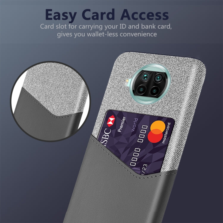 For Xiaomi Mi 10T Lite Cloth Texture PC + PU Leather Back Cover Shockproof Case with Card Slot