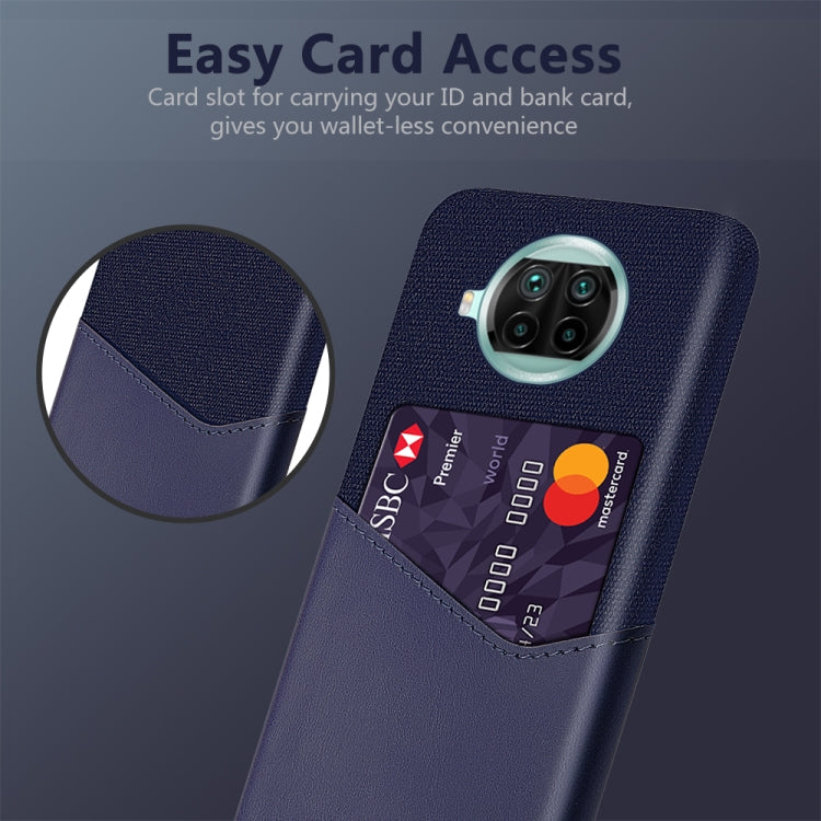 For Xiaomi Mi 10T Lite Cloth Texture PC + PU Leather Back Cover Shockproof Case with Card Slot