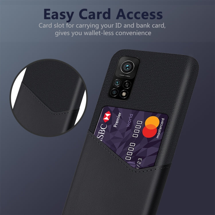 For Xiaomi Mi 10T Pro 5G Cloth Texture PC + PU Leather Back Cover Shockproof Case with Card Slot