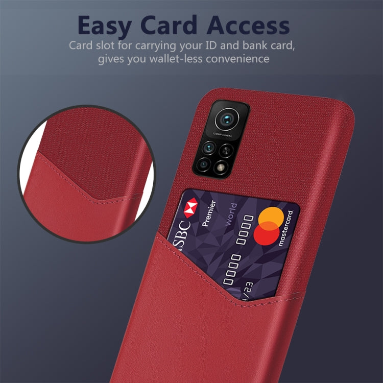 For Xiaomi Mi 10T Pro 5G Cloth Texture PC + PU Leather Back Cover Shockproof Case with Card Slot