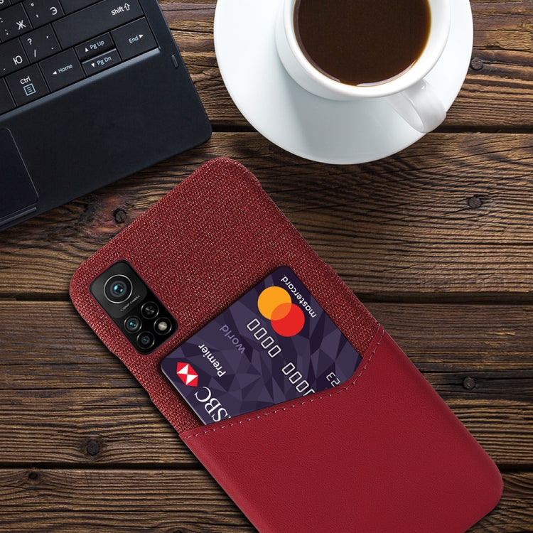 For Xiaomi Mi 10T Pro 5G Cloth Texture PC + PU Leather Back Cover Shockproof Case with Card Slot