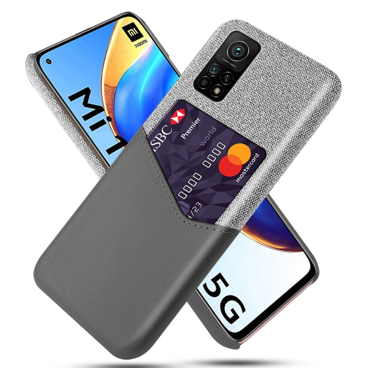 For Xiaomi Mi 10T Pro 5G Cloth Texture PC + PU Leather Back Cover Shockproof Case with Card Slot