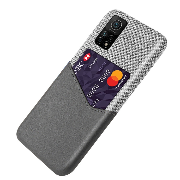 For Xiaomi Mi 10T Pro 5G Cloth Texture PC + PU Leather Back Cover Shockproof Case with Card Slot