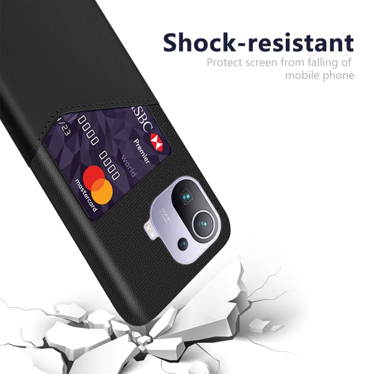 For Xiaomi Mi 11 Pro Cloth Texture PC + PU Leather Back Cover Shockproof Case with Card Slot