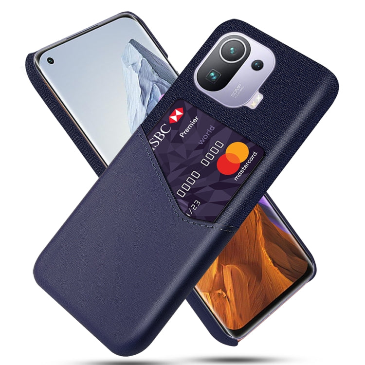 For Xiaomi Mi 11 Pro Cloth Texture PC + PU Leather Back Cover Shockproof Case with Card Slot