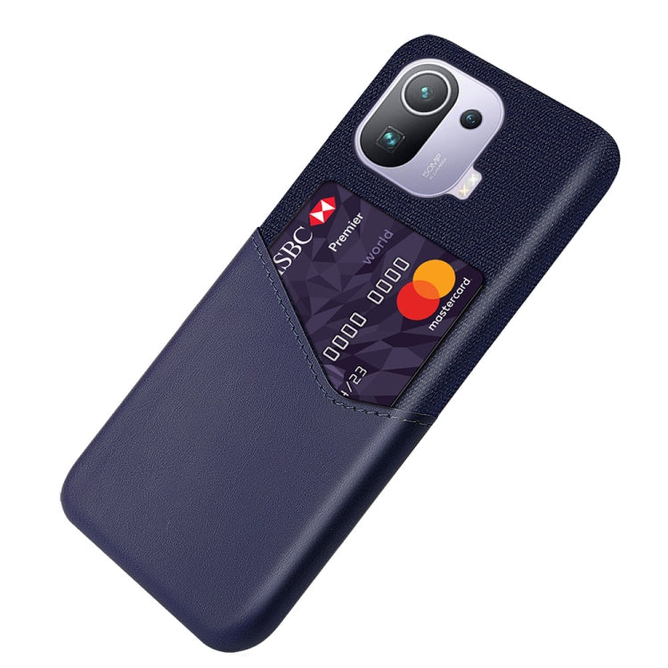For Xiaomi Mi 11 Pro Cloth Texture PC + PU Leather Back Cover Shockproof Case with Card Slot