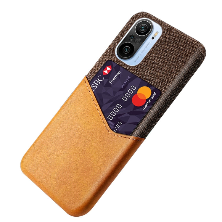 For Xiaomi Mi 11i 5G Cloth Texture PC + PU Leather Back Cover Shockproof Case with Card Slot