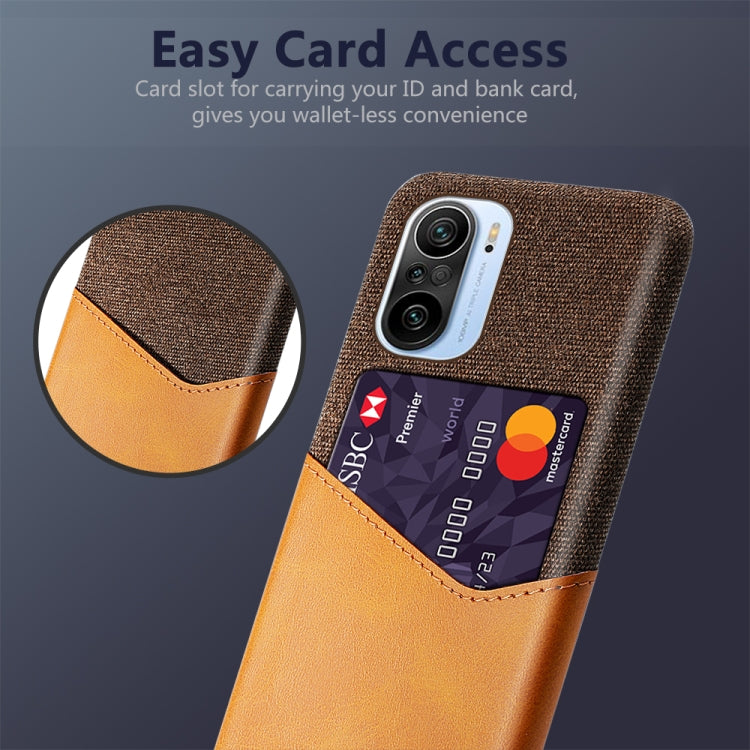 For Xiaomi Mi 11i 5G Cloth Texture PC + PU Leather Back Cover Shockproof Case with Card Slot