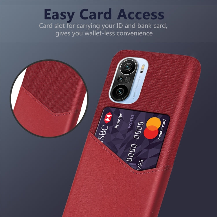 For Xiaomi Mi 11i 5G Cloth Texture PC + PU Leather Back Cover Shockproof Case with Card Slot