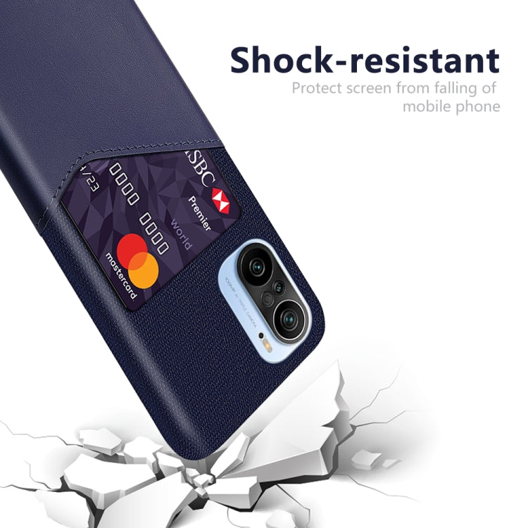 For Xiaomi Mi 11i 5G Cloth Texture PC + PU Leather Back Cover Shockproof Case with Card Slot