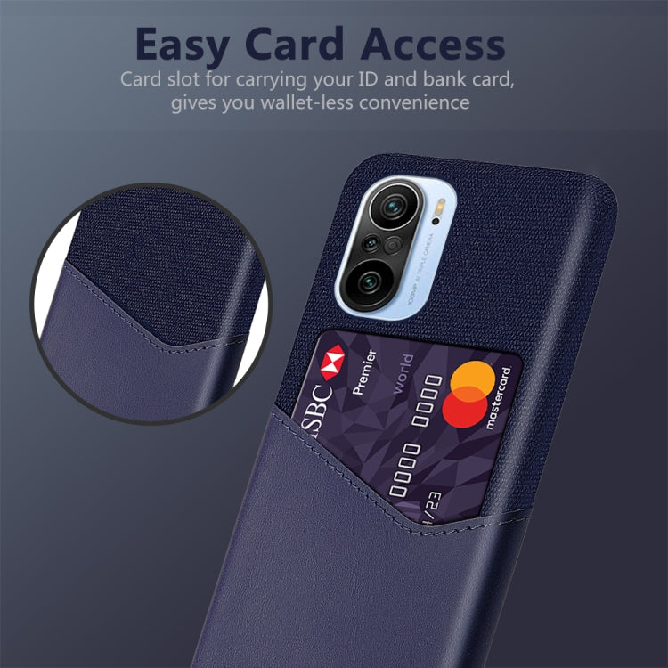 For Xiaomi Mi 11i 5G Cloth Texture PC + PU Leather Back Cover Shockproof Case with Card Slot