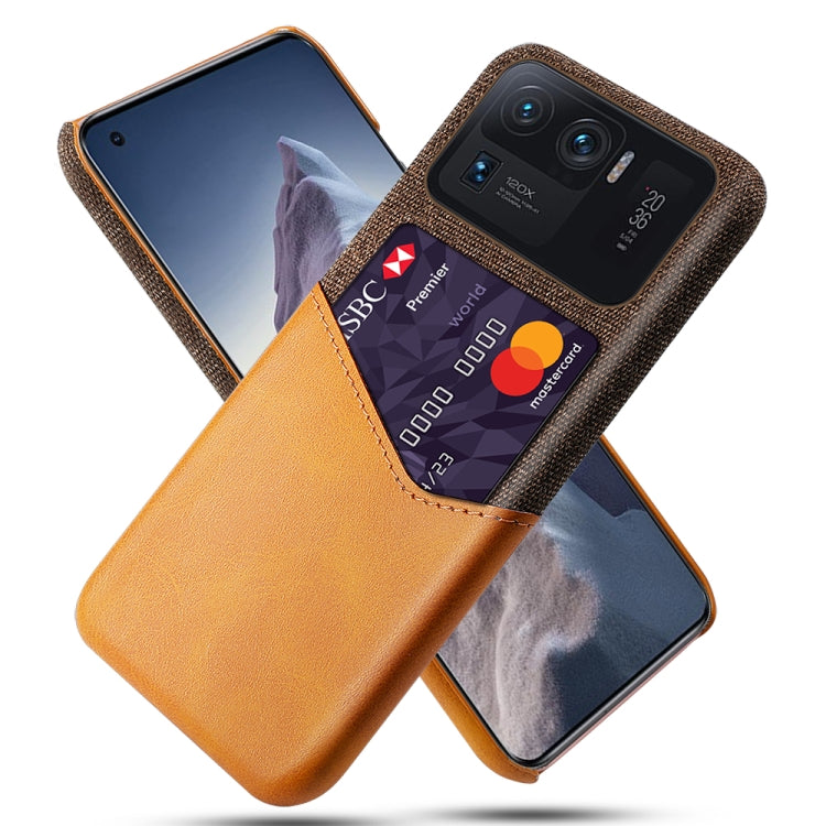 For Xiaomi Mi 11 Ultra Cloth Texture PC + PU Leather Back Cover Shockproof Case with Card Slot