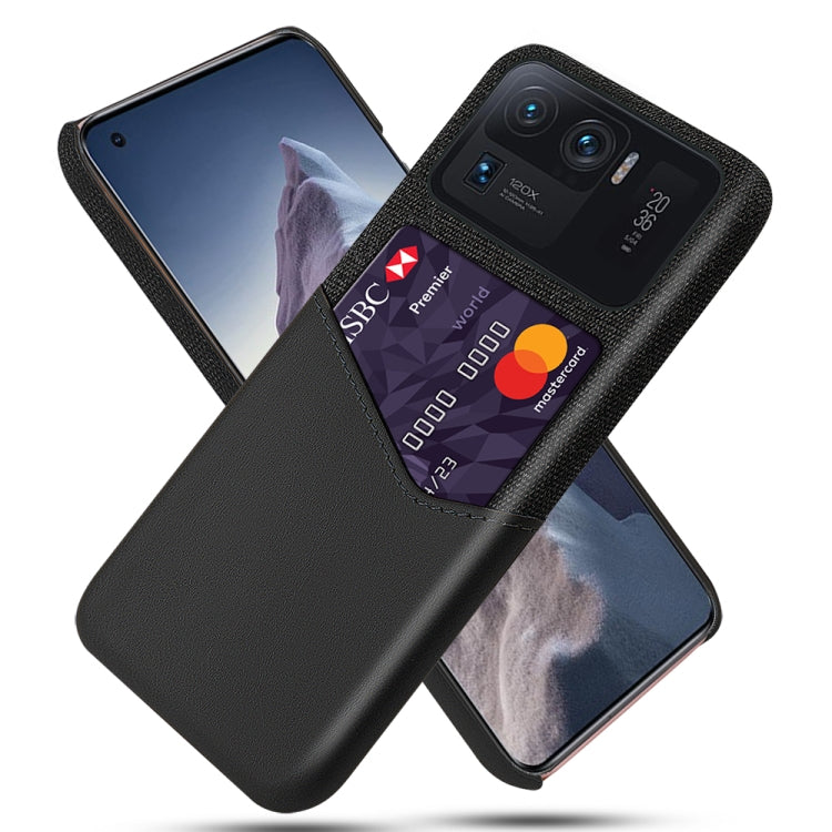 For Xiaomi Mi 11 Ultra Cloth Texture PC + PU Leather Back Cover Shockproof Case with Card Slot