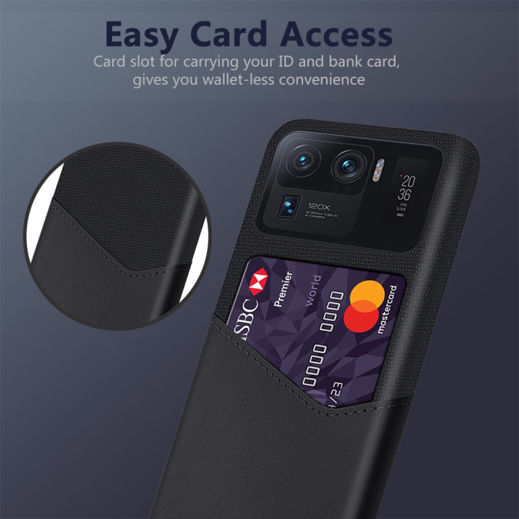 For Xiaomi Mi 11 Ultra Cloth Texture PC + PU Leather Back Cover Shockproof Case with Card Slot