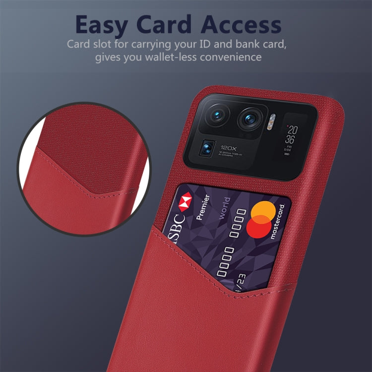 For Xiaomi Mi 11 Ultra Cloth Texture PC + PU Leather Back Cover Shockproof Case with Card Slot
