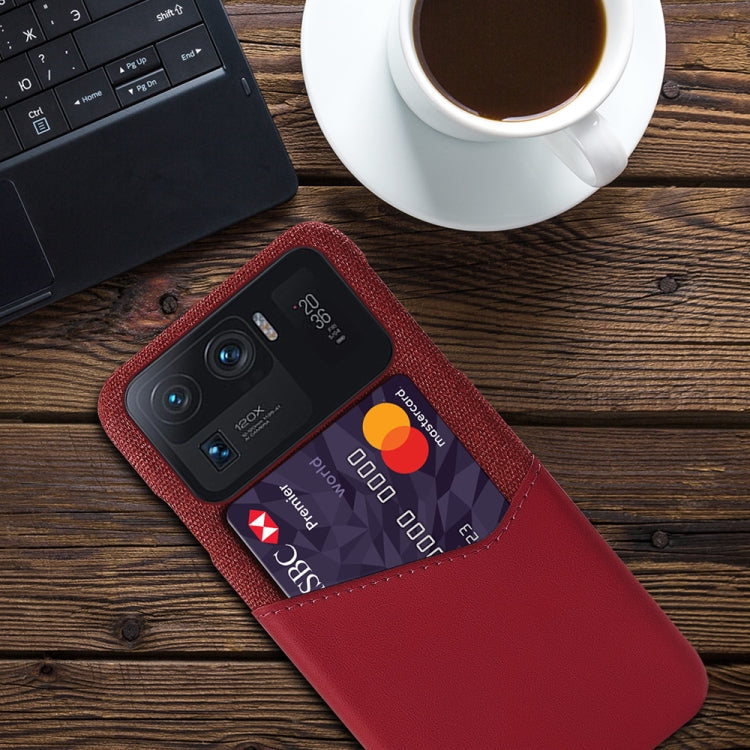 For Xiaomi Mi 11 Ultra Cloth Texture PC + PU Leather Back Cover Shockproof Case with Card Slot