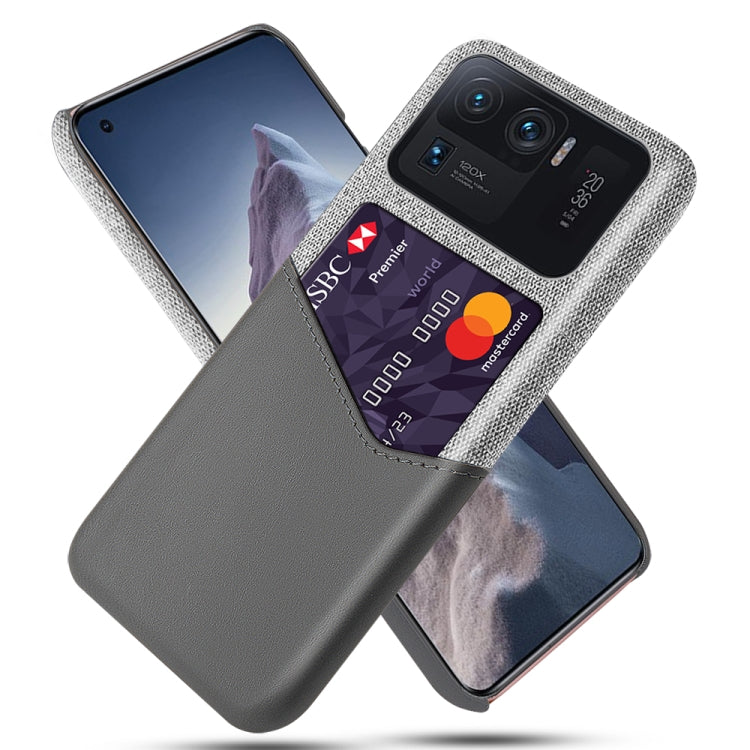 For Xiaomi Mi 11 Ultra Cloth Texture PC + PU Leather Back Cover Shockproof Case with Card Slot