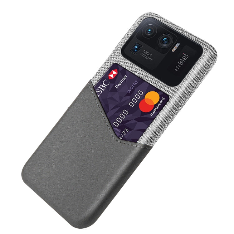 For Xiaomi Mi 11 Ultra Cloth Texture PC + PU Leather Back Cover Shockproof Case with Card Slot