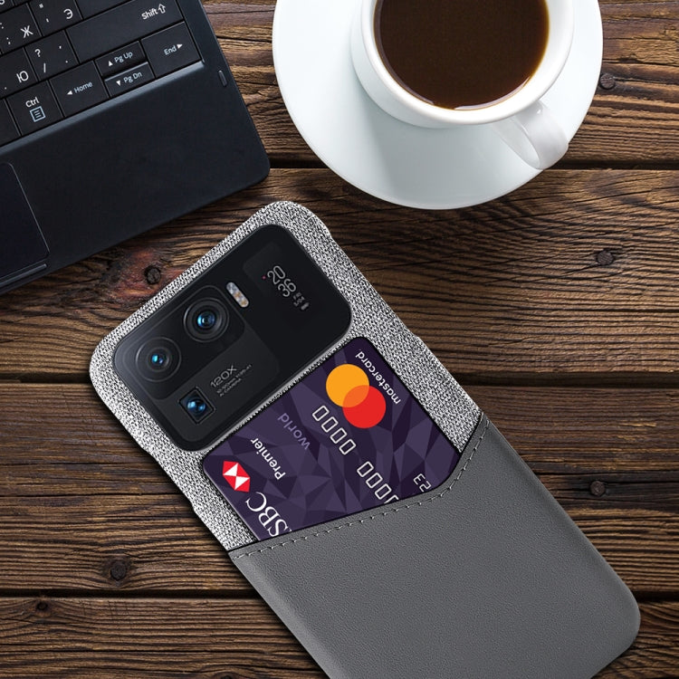 For Xiaomi Mi 11 Ultra Cloth Texture PC + PU Leather Back Cover Shockproof Case with Card Slot