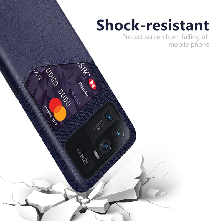 For Xiaomi Mi 11 Ultra Cloth Texture PC + PU Leather Back Cover Shockproof Case with Card Slot