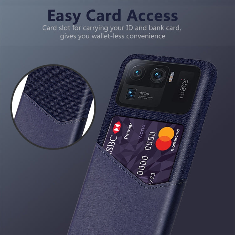 For Xiaomi Mi 11 Ultra Cloth Texture PC + PU Leather Back Cover Shockproof Case with Card Slot