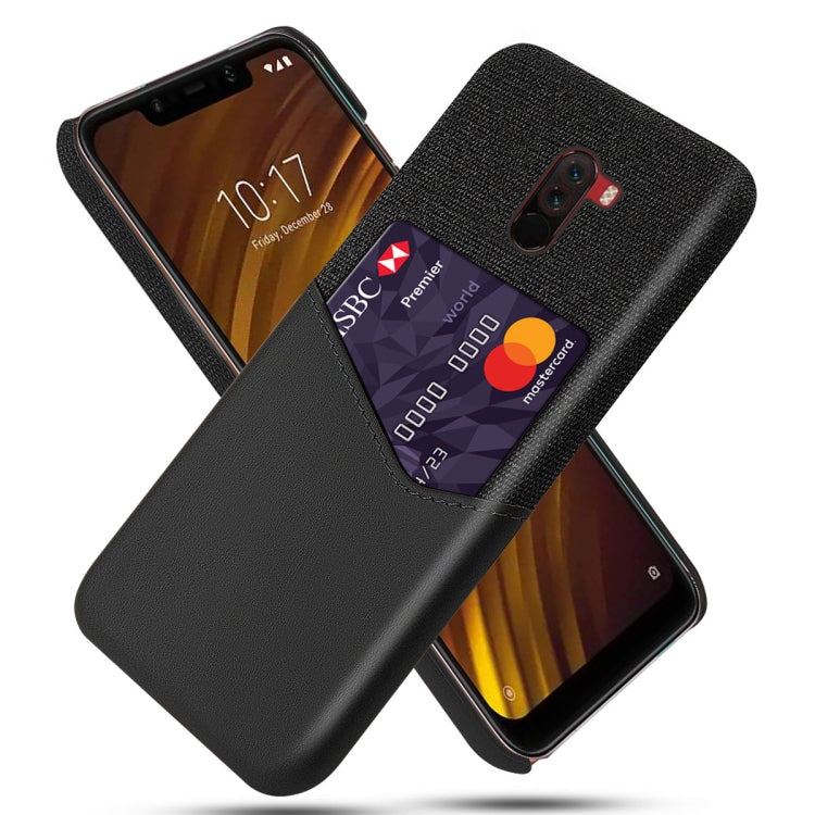 For Xiaomi Pocophone F1 Cloth Texture PC + PU Leather Back Cover Shockproof Case with Card Slot