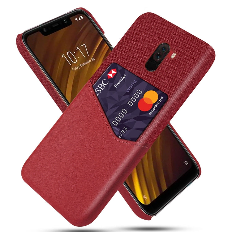For Xiaomi Pocophone F1 Cloth Texture PC + PU Leather Back Cover Shockproof Case with Card Slot