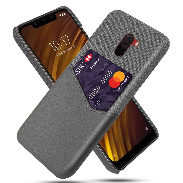 For Xiaomi Pocophone F1 Cloth Texture PC + PU Leather Back Cover Shockproof Case with Card Slot