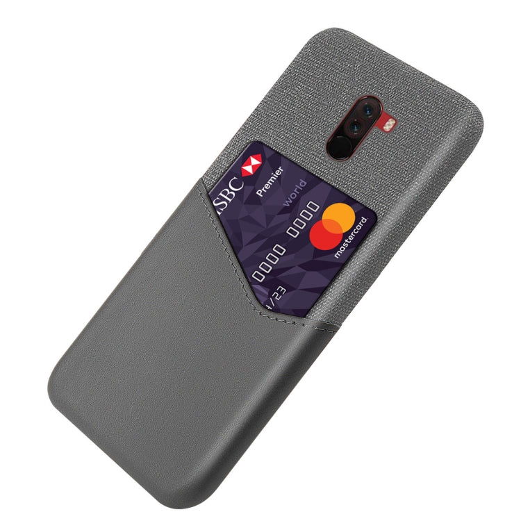 For Xiaomi Pocophone F1 Cloth Texture PC + PU Leather Back Cover Shockproof Case with Card Slot