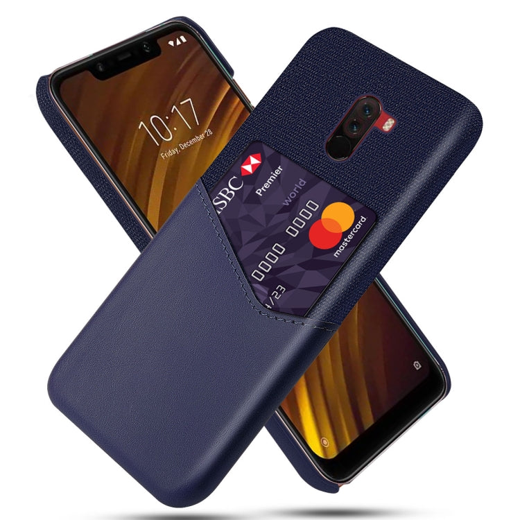 For Xiaomi Pocophone F1 Cloth Texture PC + PU Leather Back Cover Shockproof Case with Card Slot