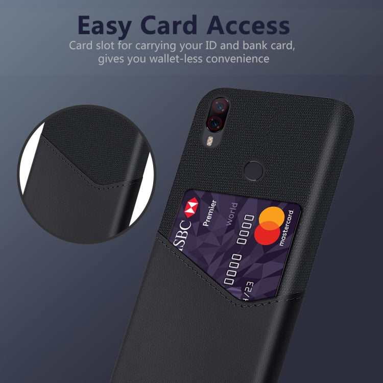 For Xiaomi Poco F2 Pro Cloth Texture PC + PU Leather Back Cover Shockproof Case with Card Slot