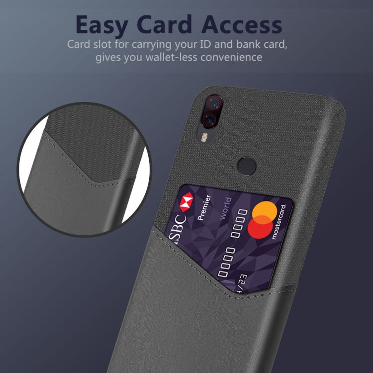 For Xiaomi Poco F2 Pro Cloth Texture PC + PU Leather Back Cover Shockproof Case with Card Slot