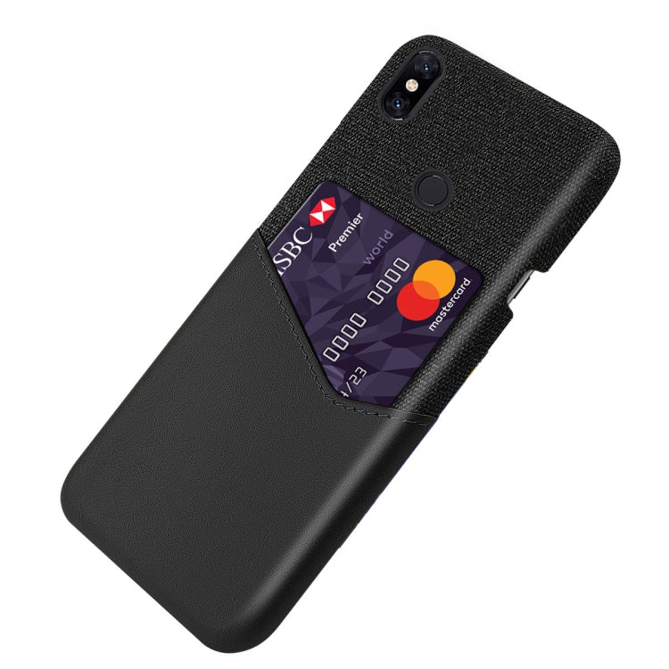 For Xiaomi Mi Mix 3 Cloth Texture PC + PU Leather Back Cover Shockproof Case with Card Slot