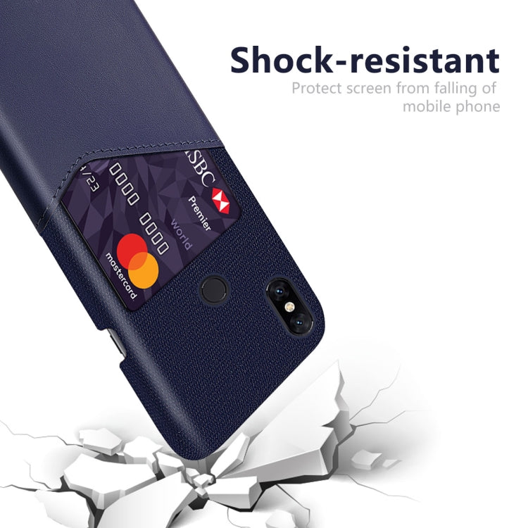 For Xiaomi Mi Mix 3 Cloth Texture PC + PU Leather Back Cover Shockproof Case with Card Slot