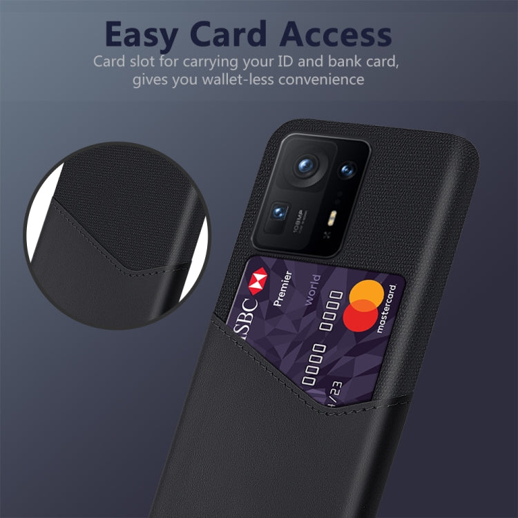 For Xiaomi Mi Mix 4 5G Cloth Texture PC + PU Leather Back Cover Shockproof Case with Card Slot