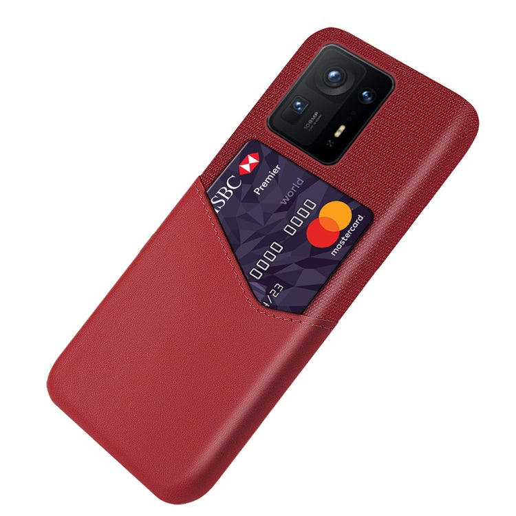 For Xiaomi Mi Mix 4 5G Cloth Texture PC + PU Leather Back Cover Shockproof Case with Card Slot