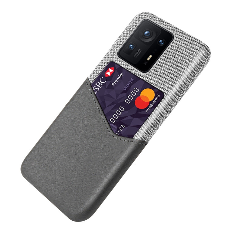 For Xiaomi Mi Mix 4 5G Cloth Texture PC + PU Leather Back Cover Shockproof Case with Card Slot