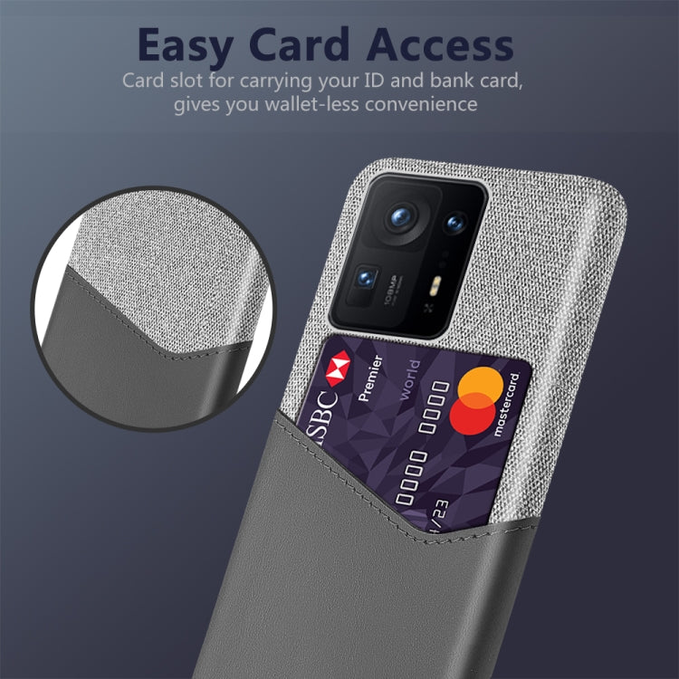 For Xiaomi Mi Mix 4 5G Cloth Texture PC + PU Leather Back Cover Shockproof Case with Card Slot