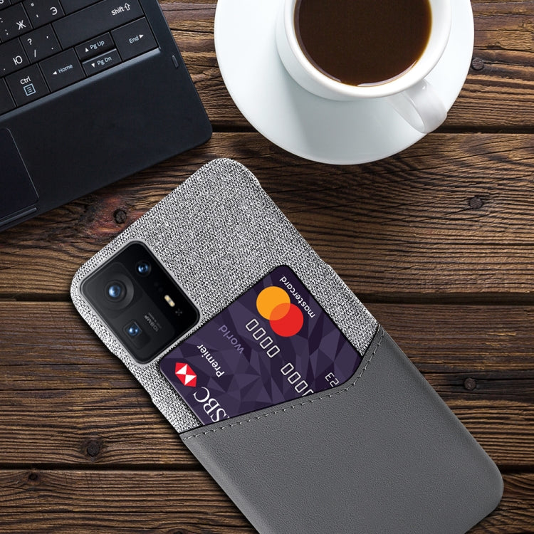 For Xiaomi Mi Mix 4 5G Cloth Texture PC + PU Leather Back Cover Shockproof Case with Card Slot