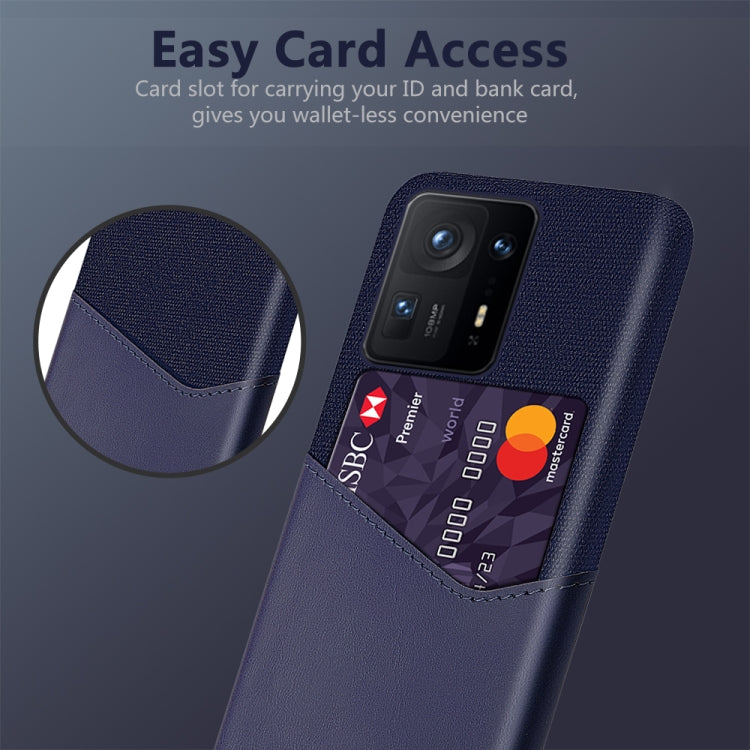 For Xiaomi Mi Mix 4 5G Cloth Texture PC + PU Leather Back Cover Shockproof Case with Card Slot