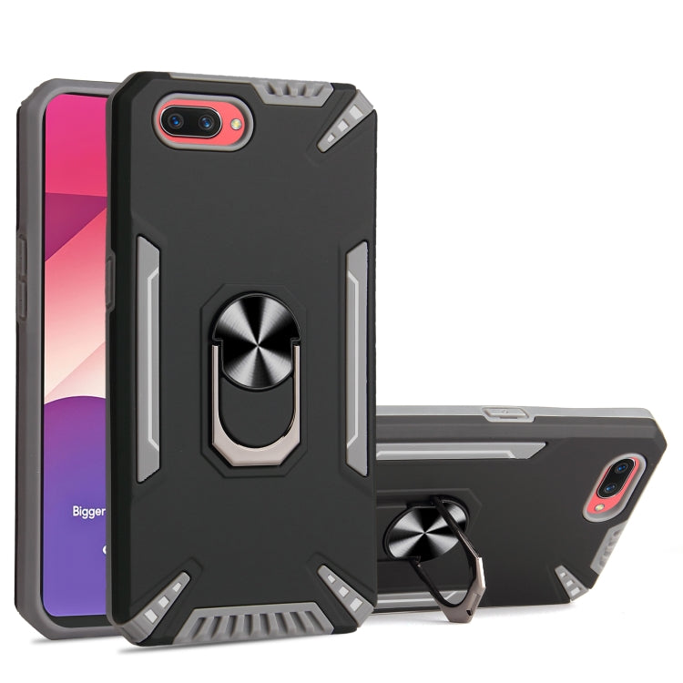 For OPPO A3s PC + TPU Protective Case with 360 Degrees Rotatable Ring Holder