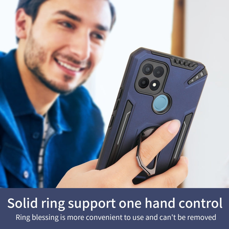 For OPPO A15 PC + TPU Protective Case with 360 Degrees Rotatable Ring Holder