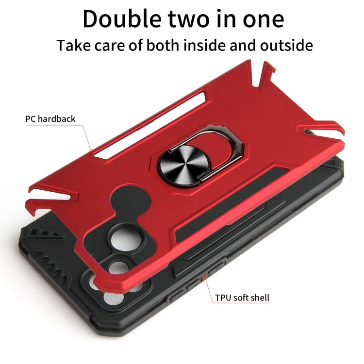 For OPPO A15 PC + TPU Protective Case with 360 Degrees Rotatable Ring Holder