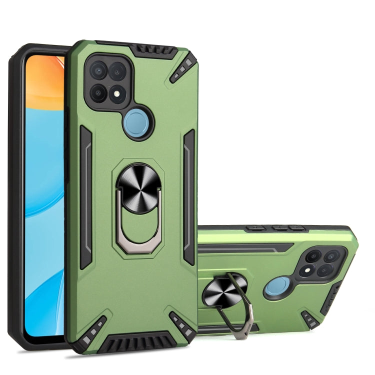 For OPPO A15 PC + TPU Protective Case with 360 Degrees Rotatable Ring Holder