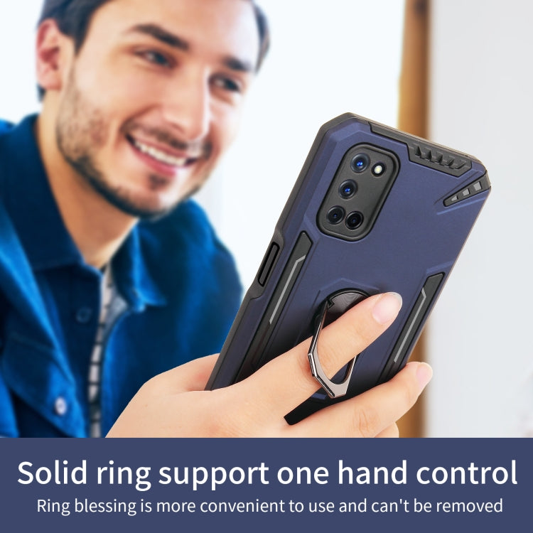 For OPPO A52 / A72 / A92 PC + TPU Protective Case with 360 Degrees Rotatable Ring Holder