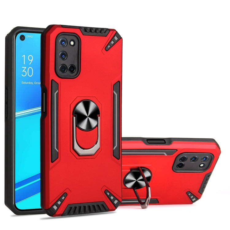 For OPPO A52 / A72 / A92 PC + TPU Protective Case with 360 Degrees Rotatable Ring Holder