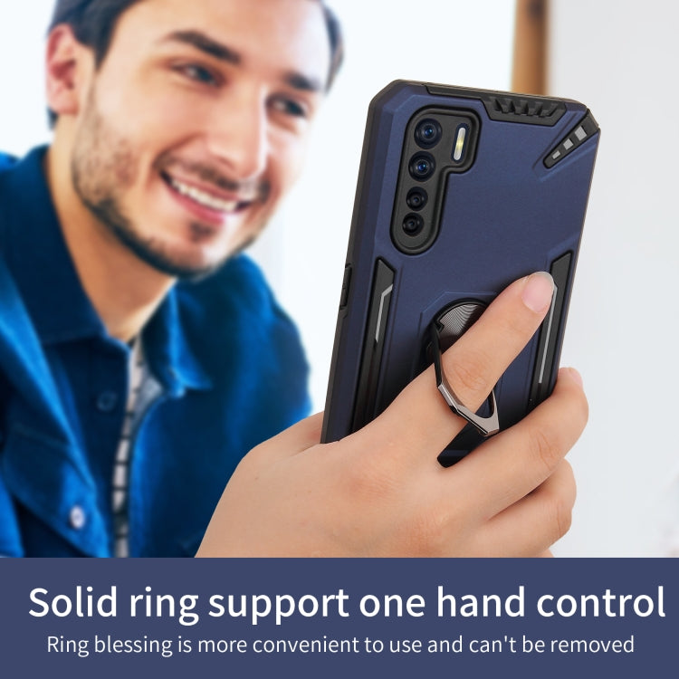 For OPPO A91 / Reno3 PC + TPU Protective Case with 360 Degrees Rotatable Ring Holder