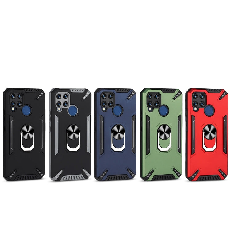 For Realme C15 PC + TPU Protective Case with 360 Degrees Rotatable Ring Holder