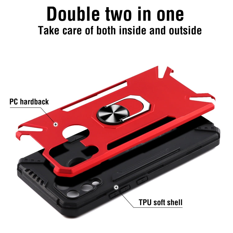 For Realme C15 PC + TPU Protective Case with 360 Degrees Rotatable Ring Holder